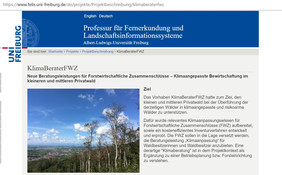 Die Ergebnisse und Veröffentlichungen der KlimaBeraterFWZ stehen auf der Projekt-Website der Universität Freiburg zur Verfügung. Quelle: Uni Freiburg